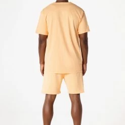 MENS SHORT SETS CASEY T-SHIRT SHORT SET-PEACH