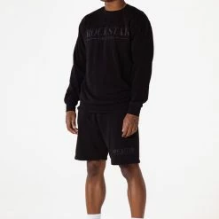 MENS SHORT SETS Track Sets DIMITRI CREWNECK SHORT SET-BLACK
