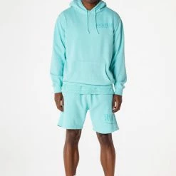 MENS SHORT SETS DIMITRI HOODIE SHORT SET-AQUA Track Sets