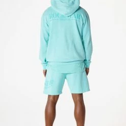 MENS SHORT SETS DIMITRI HOODIE SHORT SET-AQUA Track Sets