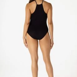 WOMENS TOPS Best Seller BASIC POPPY BODYSUIT-BLACK
