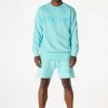 MENS SHORT SETS DIMITRI CREWNECK SHORT SET-AQUA