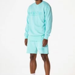 MENS SHORT SETS DIMITRI CREWNECK SHORT SET-AQUA