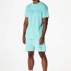 MENS SHORT SETS DIMITRI T-SHIRT/SHORT SET-AQUA