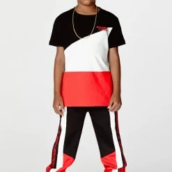 BOYS TRACK SETS New Arrivals BOYS JALEN T-SHIRT TRACKSET-BLACK