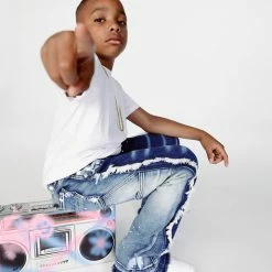 BOYS JEANS BOYS SANTAL FLARE JEAN-BLUE New Arrivals