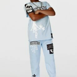 BOYS TRACK SETS BOYS DENNIS T-SHIRT TRACK SET-LIGHT BLUE