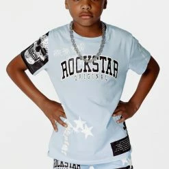 BOYS TRACK SETS BOYS DENNIS T-SHIRT TRACK SET-LIGHT BLUE