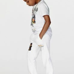 BOYS TRACK SETS BOYS CHASE T-SHIRT STACKED FLARE TRACKSET-WHITE