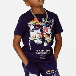 BOYS TRACK SETS BOYS CHASE T-SHIRT STACKED FLARE TRACKSET-NAVY New Arrivals