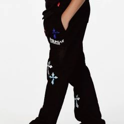 BOYS TRACK SETS New Arrivals BOYS BERLIN T-SHIRT STACKED FLARE TRACKSET-BLACK