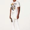 MENS TRACK SETS CHASE T-SHIRT STACKED FLARE TRACKSET-WHITE