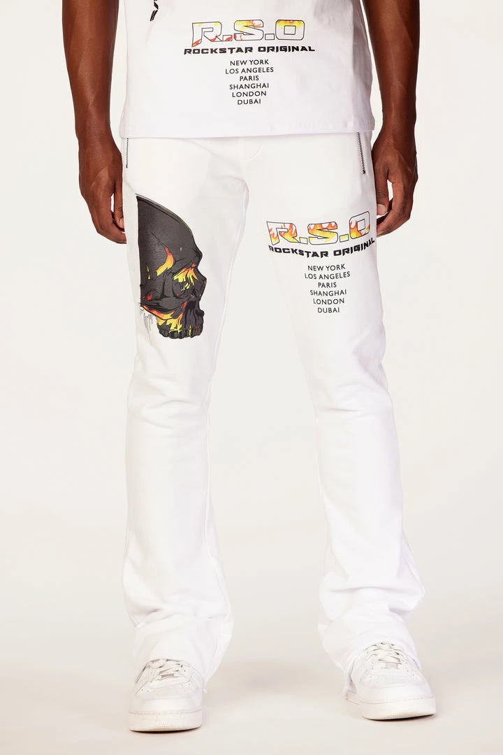 Brand new ✔️ MENS TRACK SETS CHASE T-SHIRT STACKED FLARE TRACKSET-WHITE 🔔 4 MENS TRACK SETS CHASE T-SHIRT STACKED FLARE TRACKSET-WHITE