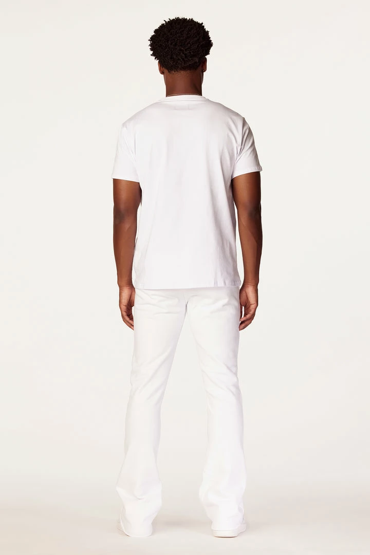 Brand new ✔️ MENS TRACK SETS CHASE T-SHIRT STACKED FLARE TRACKSET-WHITE 🔔 5 MENS TRACK SETS CHASE T-SHIRT STACKED FLARE TRACKSET-WHITE