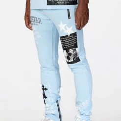 MENS TRACK SETS DENNIS T-SHIRT TRACK SET-LIGHT BLUE