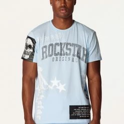 MENS TRACK SETS DENNIS T-SHIRT TRACK SET-LIGHT BLUE