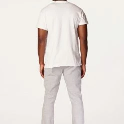 MENS TRACK SETS HESS T-SHIRT/FLARE PANT SET-WHITE
