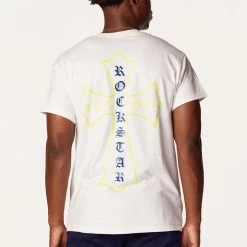 MENS TRACK SETS DIOSE T-SHIRT/FLARE PANT SET-WHITE/NAVY