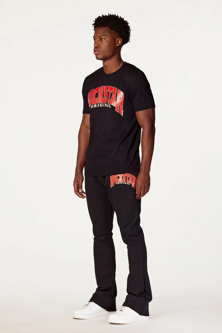 Best Sale ๐ MENS TRACK SETS HESS T-SHIRT/FLARE PANT SET-BLACK ๐ 1 MENS TRACK SETS HESS T-SHIRT/FLARE PANT SET-BLACK