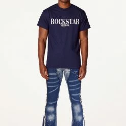 MENS JEANS SANTAL FLARE JEAN-BLUE Denim