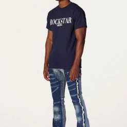 MENS JEANS SANTAL FLARE JEAN-BLUE Denim