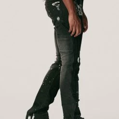 MENS JEANS Denim SANTAL FLARE JEAN-BLACK