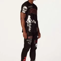 MENS TRACK SETS DENNIS T-SHIRT TRACK SET-BLACK