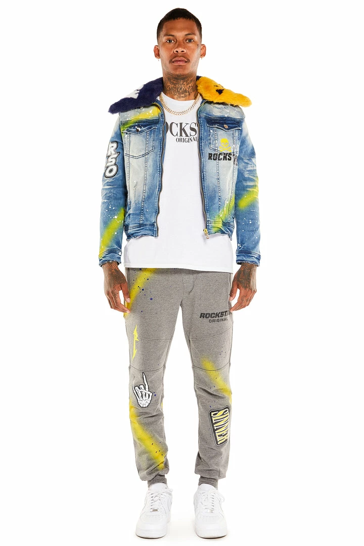 Coupon π MENS TRACK SETS CARMELO DENIM JACKET/TRACKPANT SET-NAVY/YELLOW β 1 MENS TRACK SETS CARMELO DENIM JACKET/TRACKPANT SET-NAVY/YELLOW