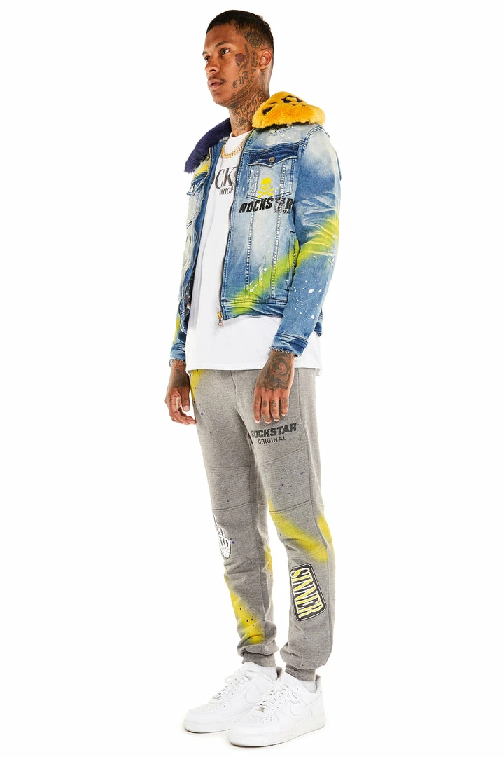 Coupon π MENS TRACK SETS CARMELO DENIM JACKET/TRACKPANT SET-NAVY/YELLOW β 2 MENS TRACK SETS CARMELO DENIM JACKET/TRACKPANT SET-NAVY/YELLOW