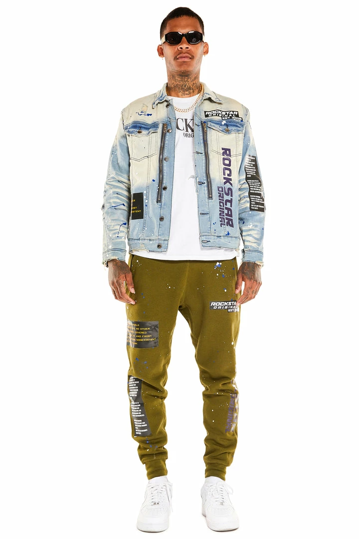 Best deal 👏 MENS TRACK SETS DOUG DENIM JACKET/TRACKPANT SET-OLIVE ⭐ 1 MENS TRACK SETS DOUG DENIM JACKET/TRACKPANT SET-OLIVE