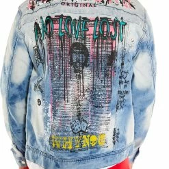 MENS TRACK SETS TOBI DENIM JACKET/TRACKPANT SET-RED