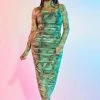 WOMENS DRESSES SALMA MIDI DRESS-GREEN MULTI Best Seller