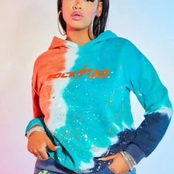 WOMENS HOODIES & SWEATSHIRTS AMINA TIE DYE HOODIE-BLUE/MULTI