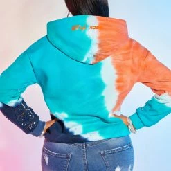 WOMENS HOODIES & SWEATSHIRTS AMINA TIE DYE HOODIE-BLUE/MULTI