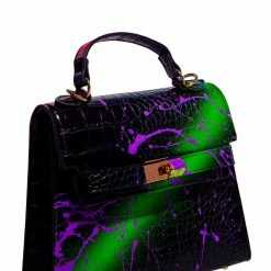 WOMENS ACCESSORIES MILANI SNAKESKIN HANDBAG-BLACK Best Seller