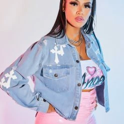 WOMENS JACKETS CHANTRIA DENIM JACKET-LIGHT WASH Best Seller