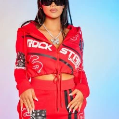 WOMENS TRACK SETS CHARLOTTE TRACKSET-RED