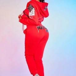 WOMENS TRACK SETS CHARLOTTE TRACKSET-RED