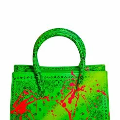 WOMENS ACCESSORIES BAD B PAISLEY SMALL HANDBAG-NEON GREEN
