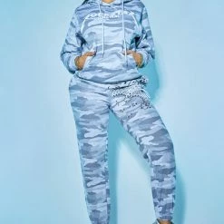 WOMENS TRACK SETS INDIRA CAMO OVERSIZED TRACKSET-LIGHT GREY