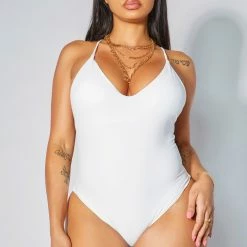 WOMENS SHAPEWEAR ISLA BATHING SUIT-WHITE