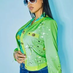 WOMENS JACKETS Best Seller COCO JACKET-NEON GREEN