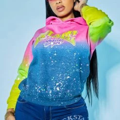 WOMENS HOODIES & SWEATSHIRTS Best Seller SOPHIE TIE DYE HOODIE-MULTI