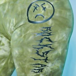 WOMENS ACTIVE SHORT SETS PHOEBE TIE DYE BIKE SHORT SET-GREEN