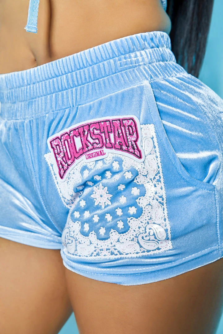 Hot Sale ๐ WOMENS SHORT SETS OLESIA VELVET SHORT SET-BABY BLUE ๐งจ 6 WOMENS SHORT SETS OLESIA VELVET SHORT SET-BABY BLUE