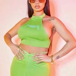 WOMENS DRESSES Best Seller BECKS SKIRT SET-NEON GREEN
