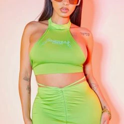 WOMENS DRESSES Best Seller BECKS SKIRT SET-NEON GREEN