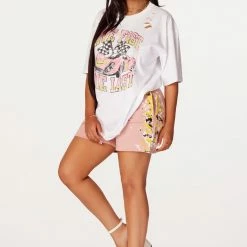 Buy 🥰 WOMENS SHORT SETS BLAKE SHORT SET-WHITE/PINK 😉 12 WOMENS SHORT SETS BLAKE SHORT SET-WHITE/PINK