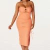WOMENS DRESSES Best Seller Tamara Orange Midi Dress