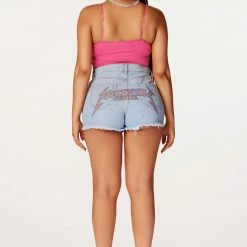 WOMENS SHORTS Best Seller Amor Light Wash Denim Short